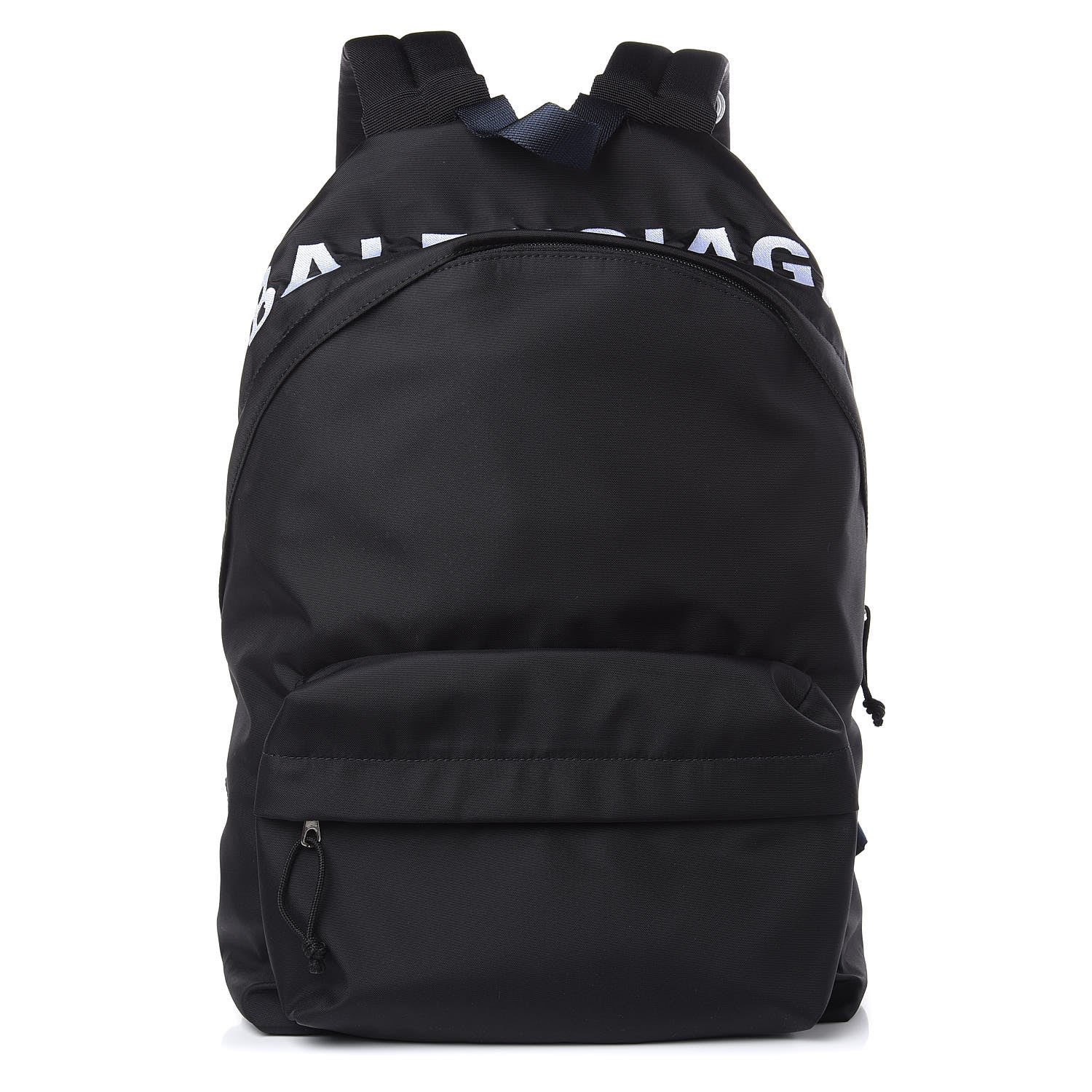 Balenciaga Sport Nylon Logo Embroidered Large Wheel Backpack Black White 1 of 10