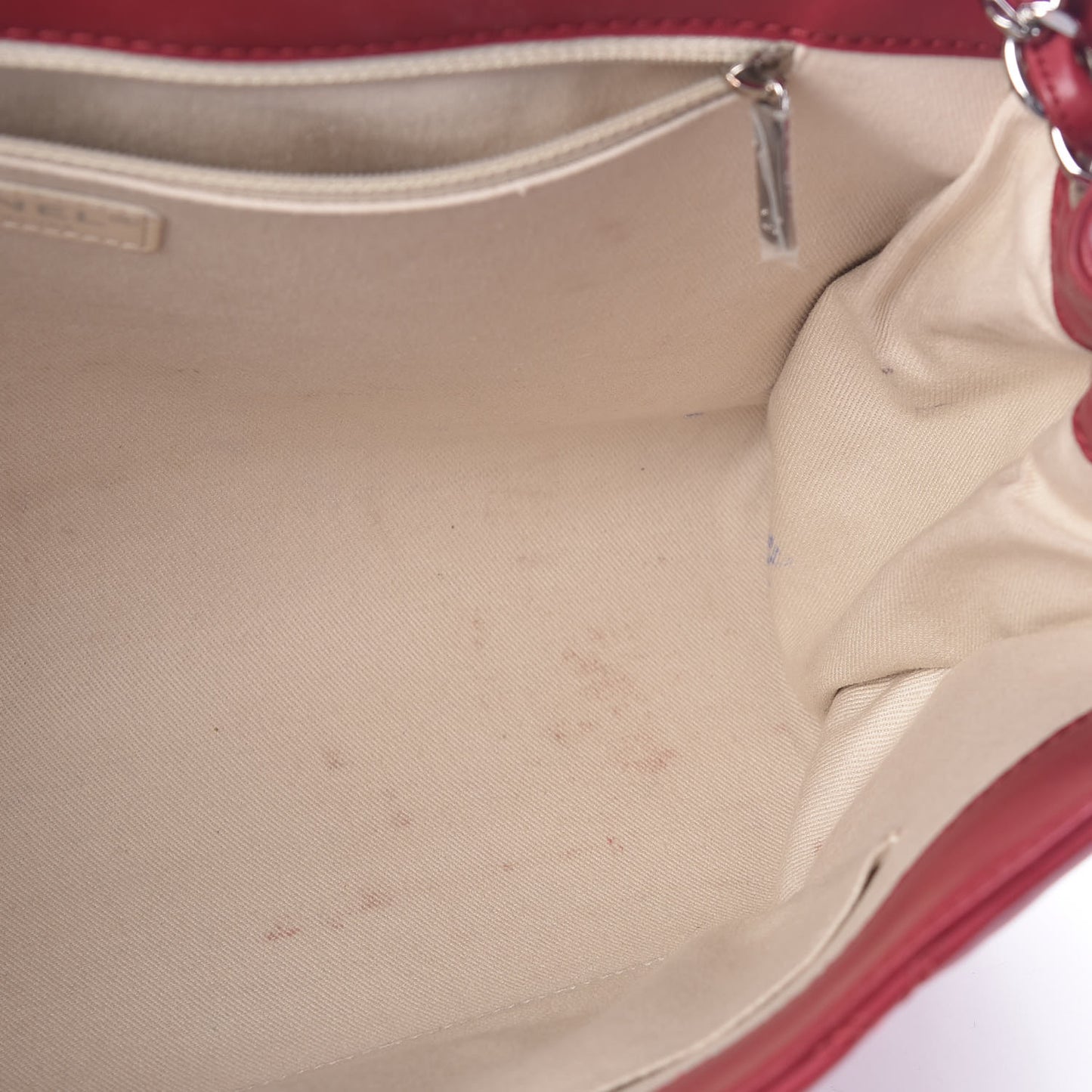 Calfskin Double Stitch Large Hamptons Flap Bag Red
