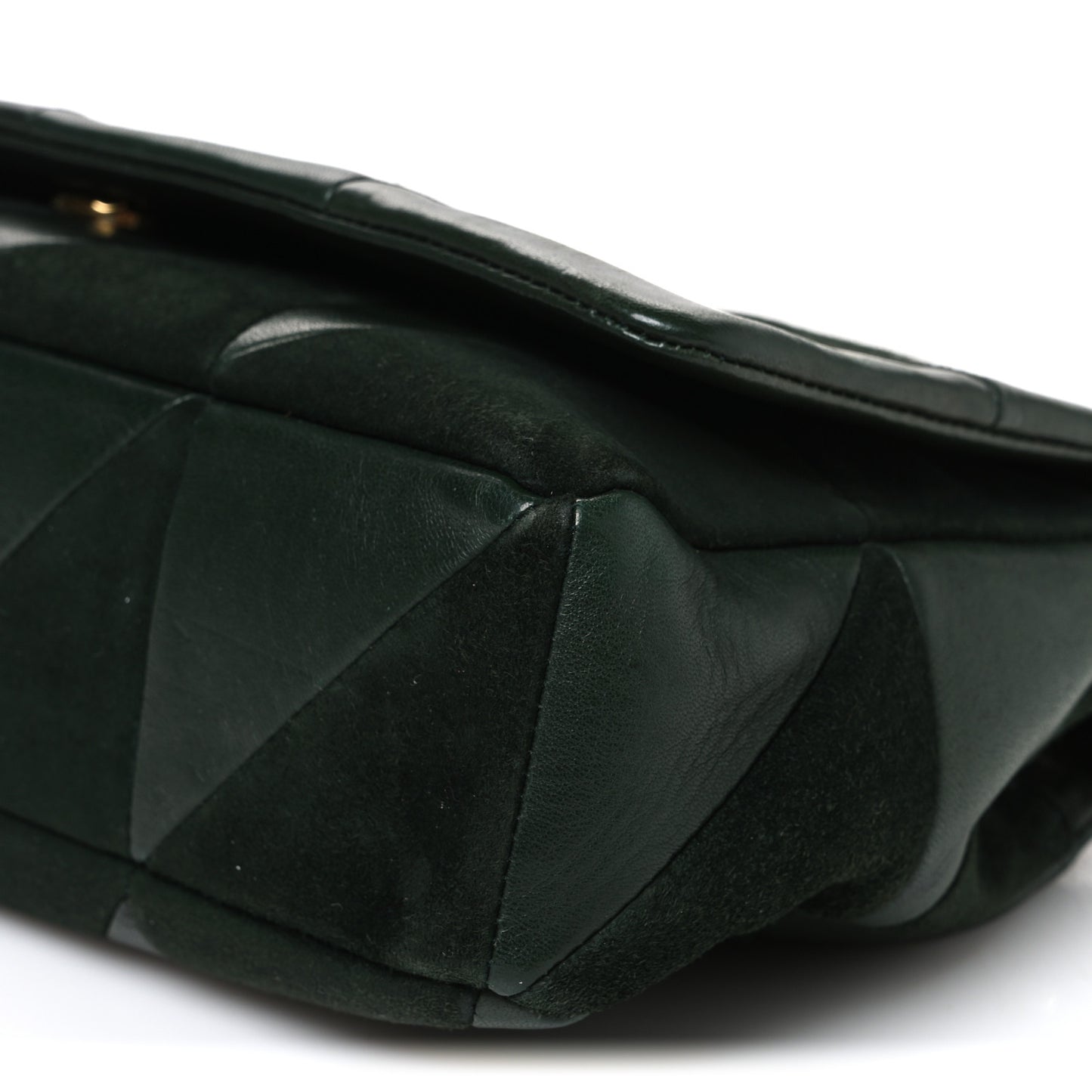 Lambskin Suede Patchwork Monogram Medium Jamie Vert Fonce