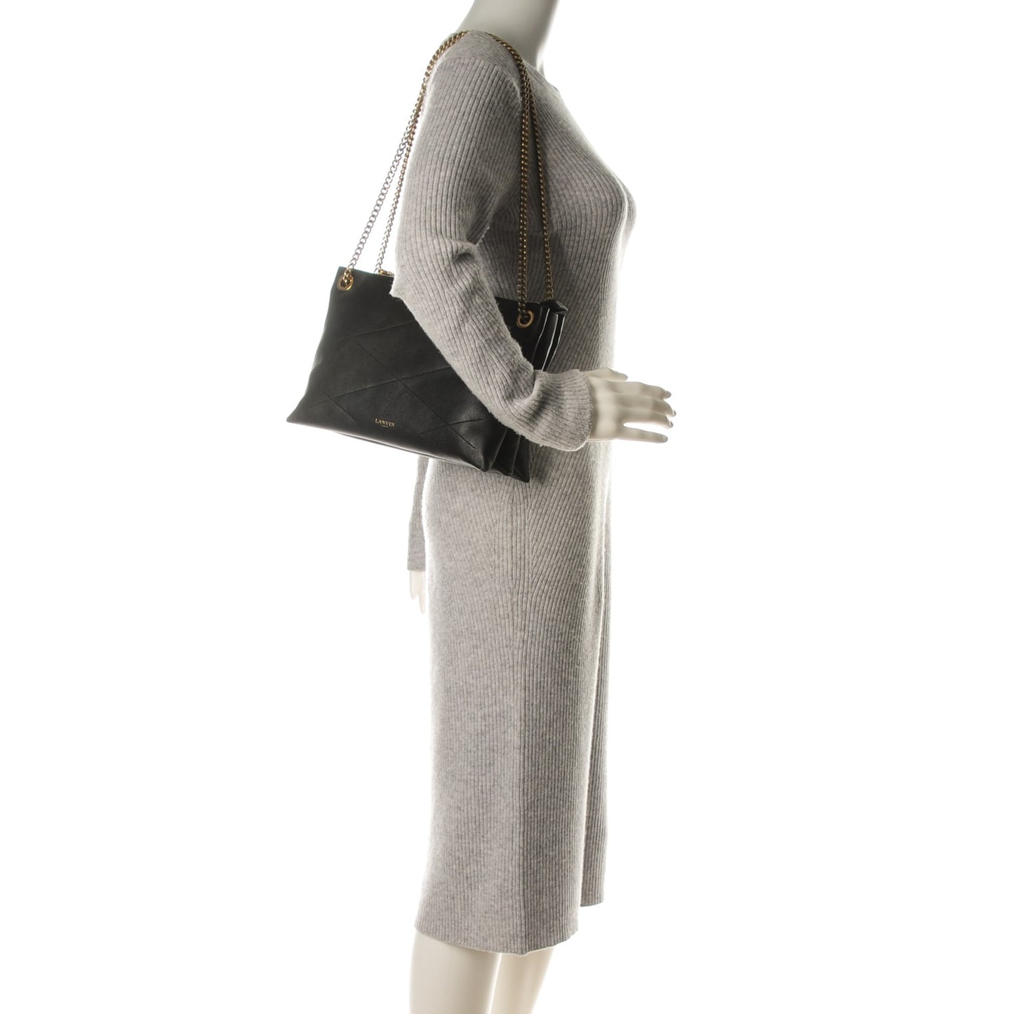 Lambskin Quilted Small Sugar Shoulder Bag Black