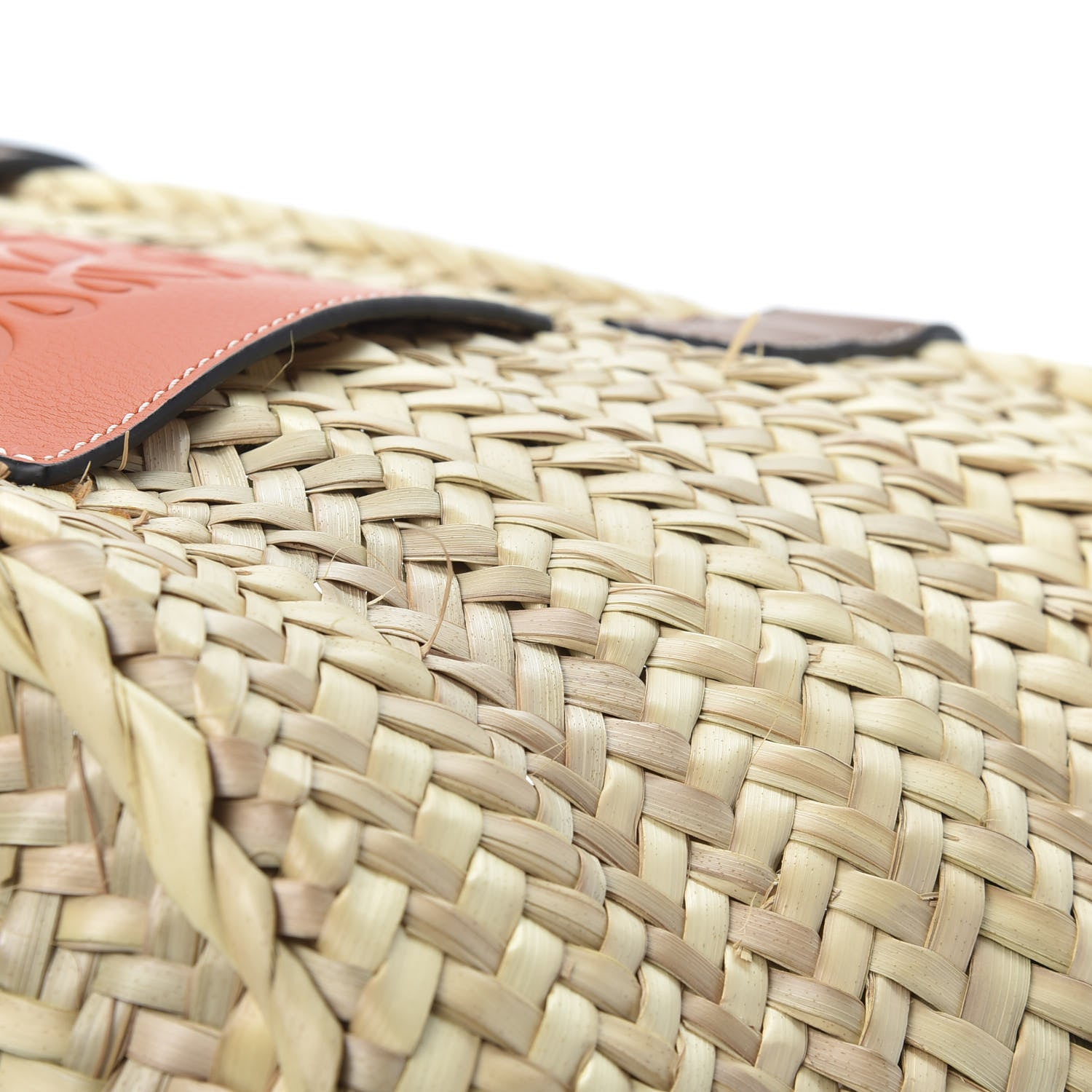 Loewe Raffia Basket Tote Bag Natural Tan Orange 8 of 12