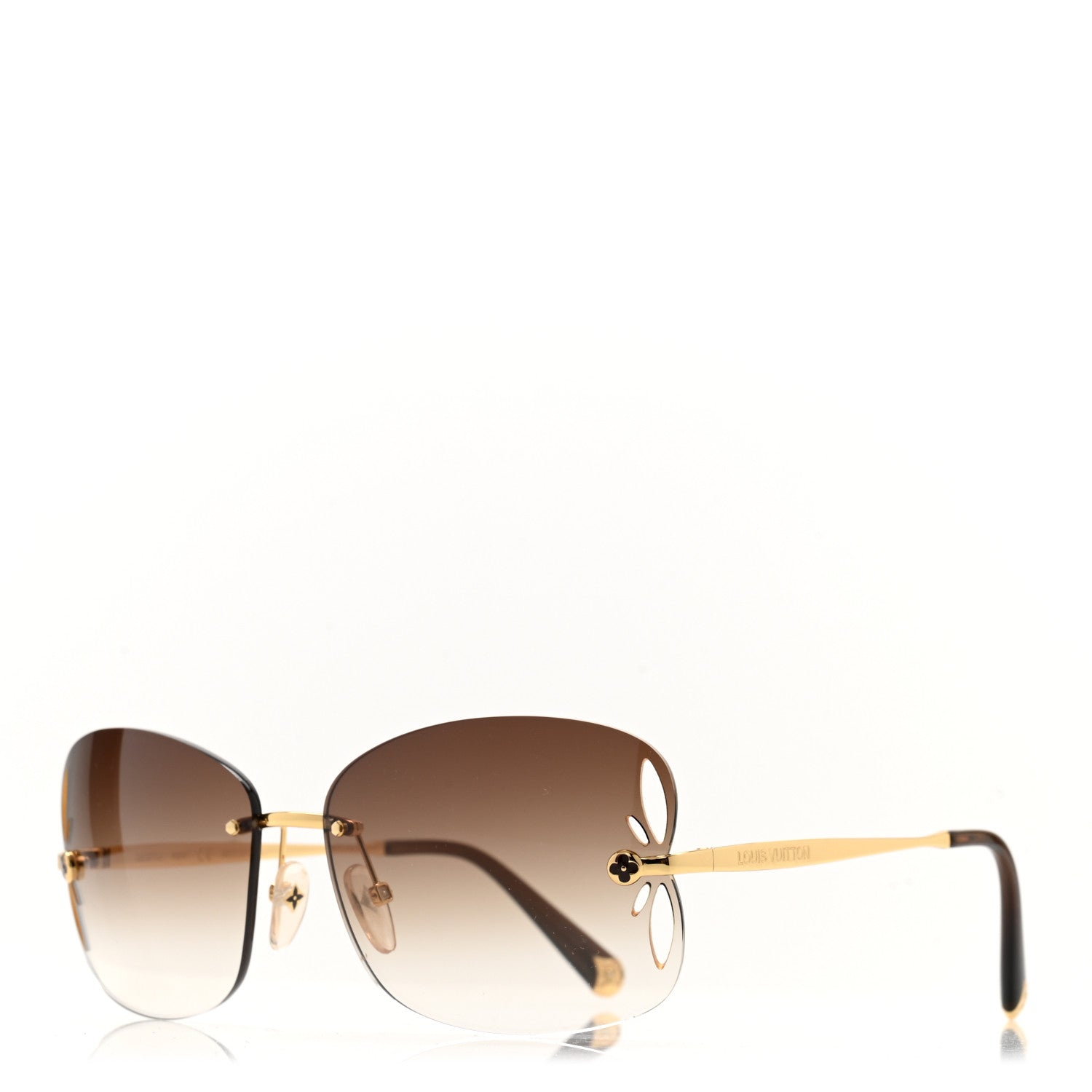 Louis Vuitton Lily Sunglasses Z0371U Brown Glitter 1 of 7