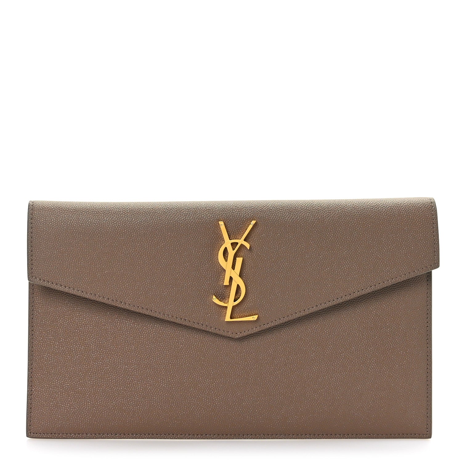 Saint Laurent Grain De Poudre Uptown Pouch Dark Beige 1 of 7