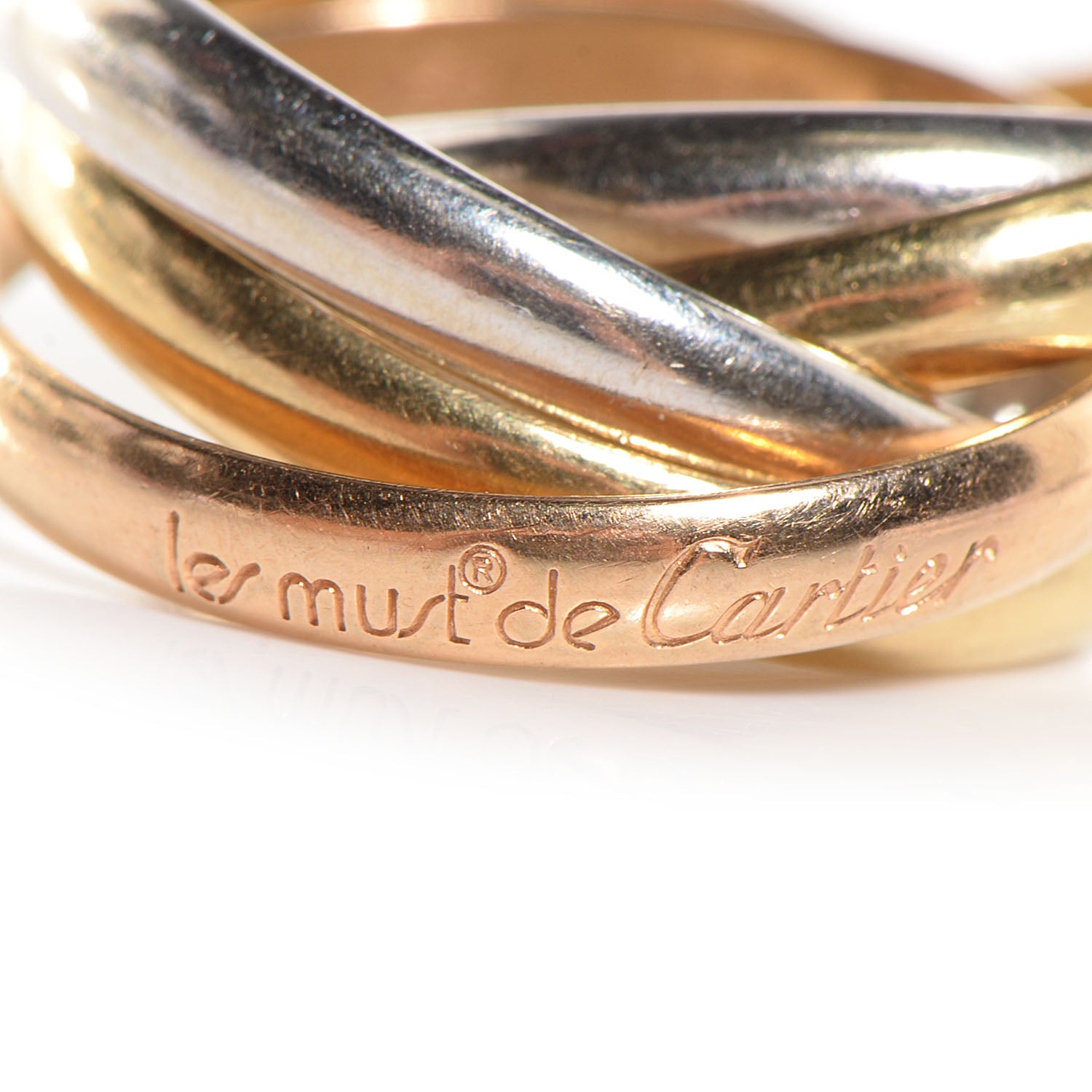 Cartier 18k Pink Yellow White Gold Trinity Rolling Ring 51 5.75 3 of 4