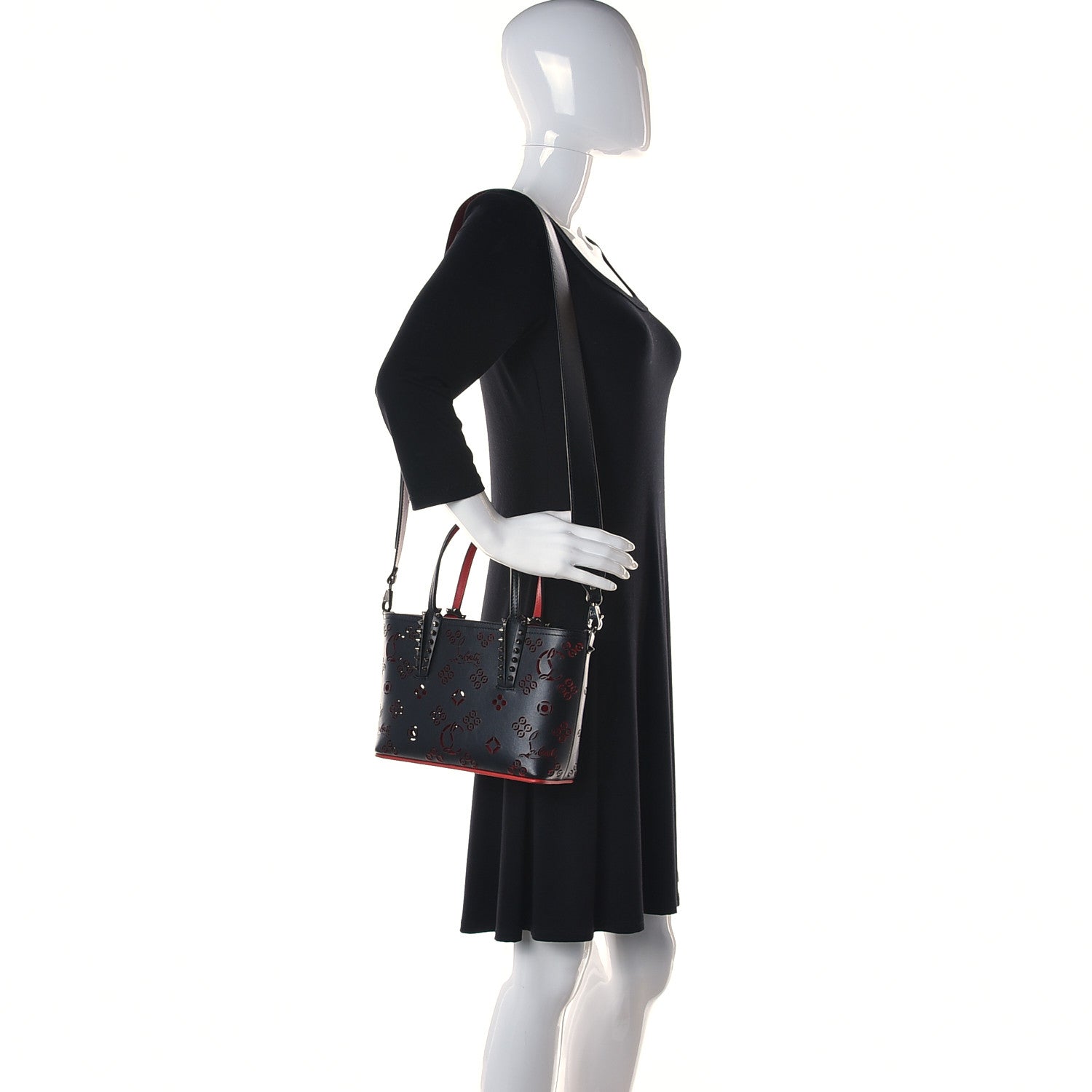 Christian Louboutin Perforated Mini East West Cabata Tote Black 2 of 10