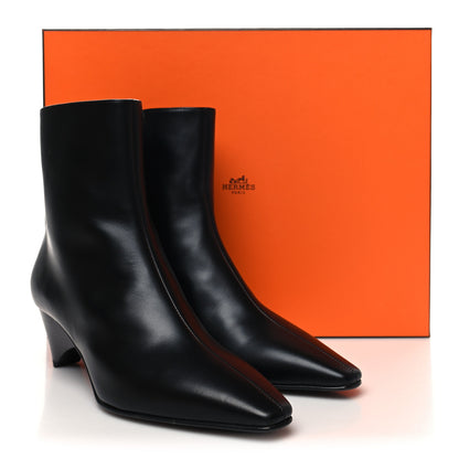 Hermes Calfskin Faveur 55 Low Boots 37 Black 8 of 8