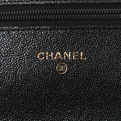Chanel Iridescent Caviar Quilted Wallet On Chain WOC Black 6 of 12