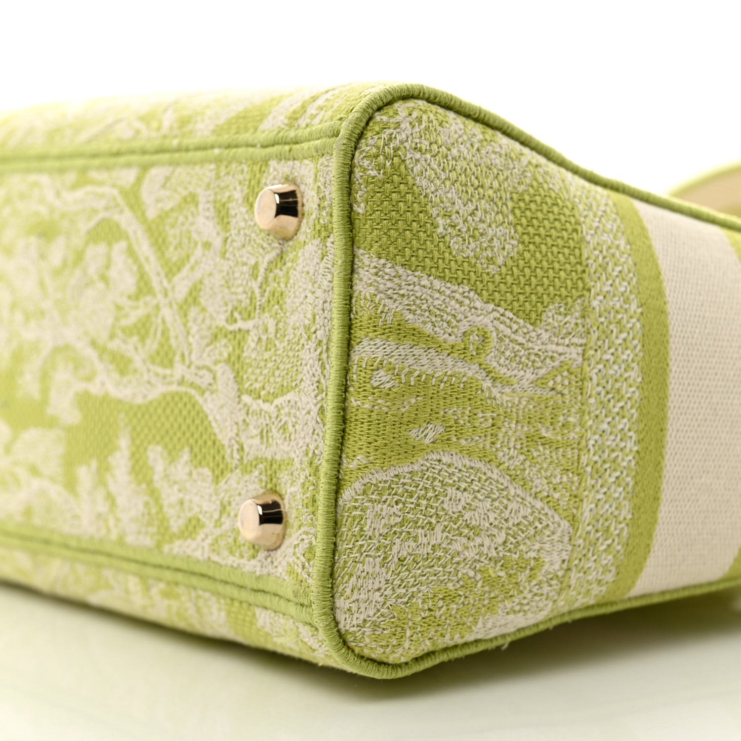 Christian Dior Canvas Toile De Jouy Reverse Embroidered Medium Lady D-Lite Green 10 of 12
