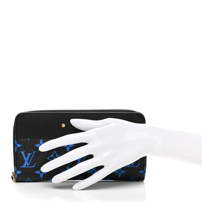 Louis Vuitton Calfskin Colored Monogram Zippy Wallet Blue Black 2 of 8