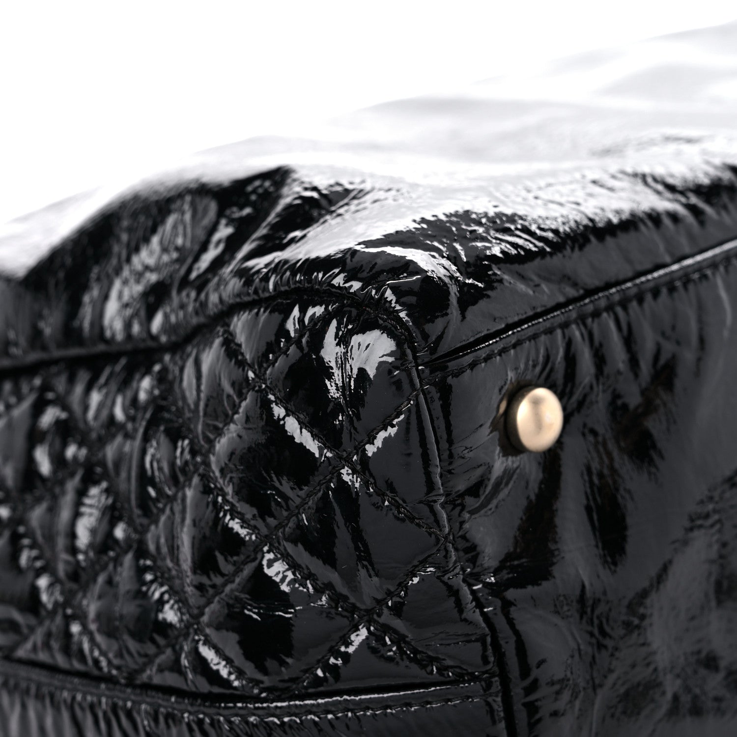 Chanel Patent Quilted CC Tote Black 10 of 13