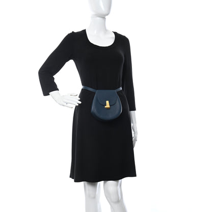 Bottega Veneta Palmellato Calfskin Rounded Belt Bag Navy 2 of 9