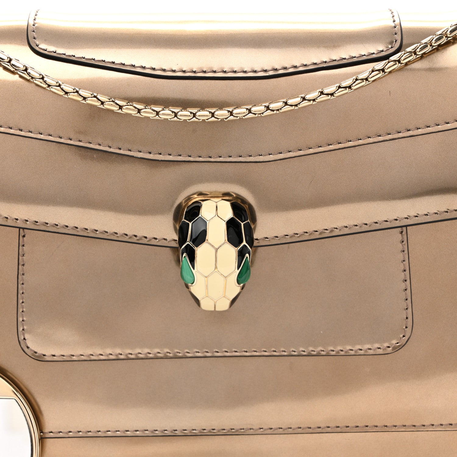 Bulgari Metallic Calfskin Serpenti Forever Crossbody Bag Bronze 8 of 10
