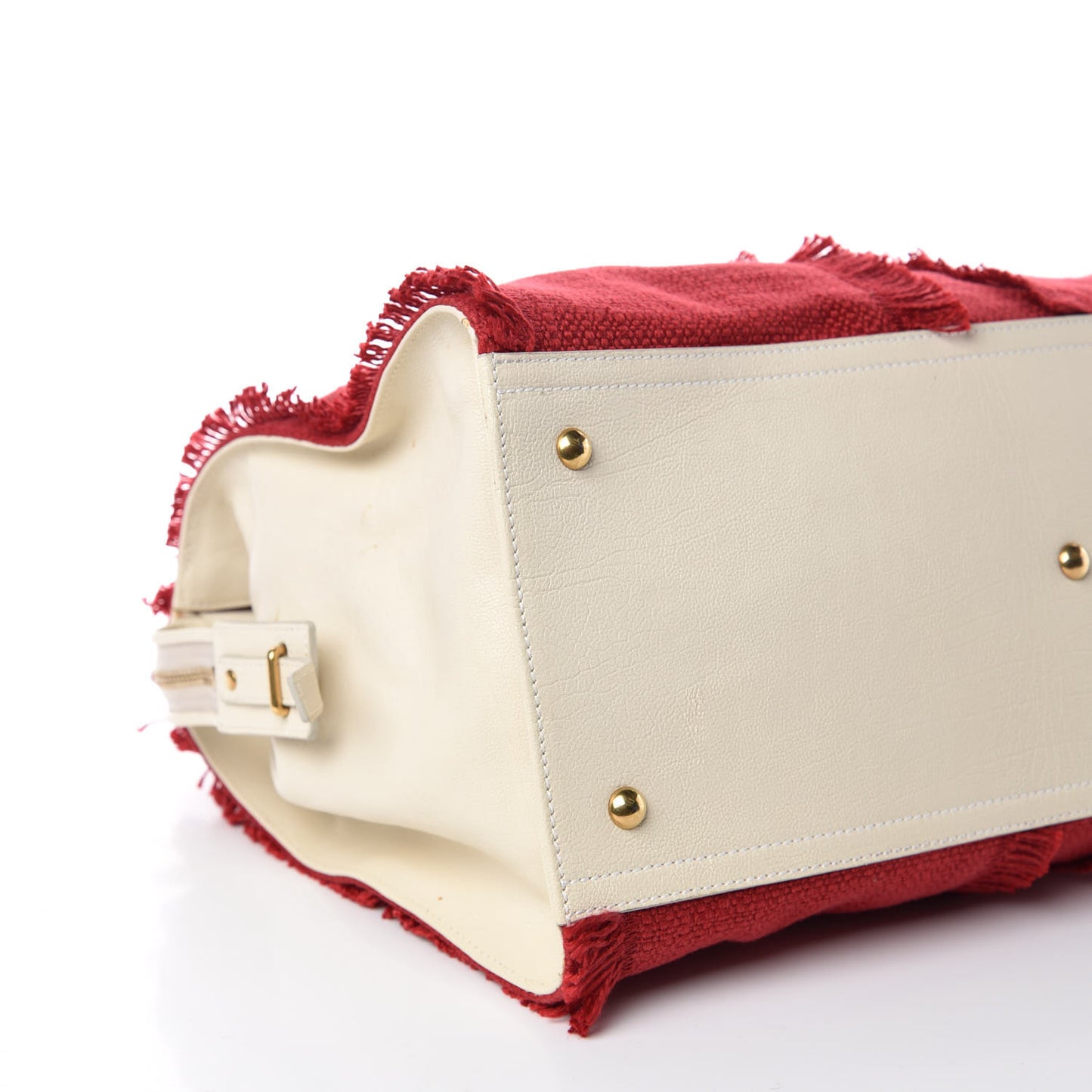 Linen Sheepskin Large Cabas ChYc Tote Red