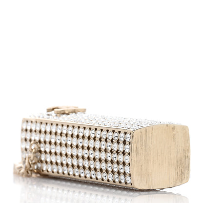Chanel Metal Crystal Lipstick Case Long Necklace Gold 3 of 7