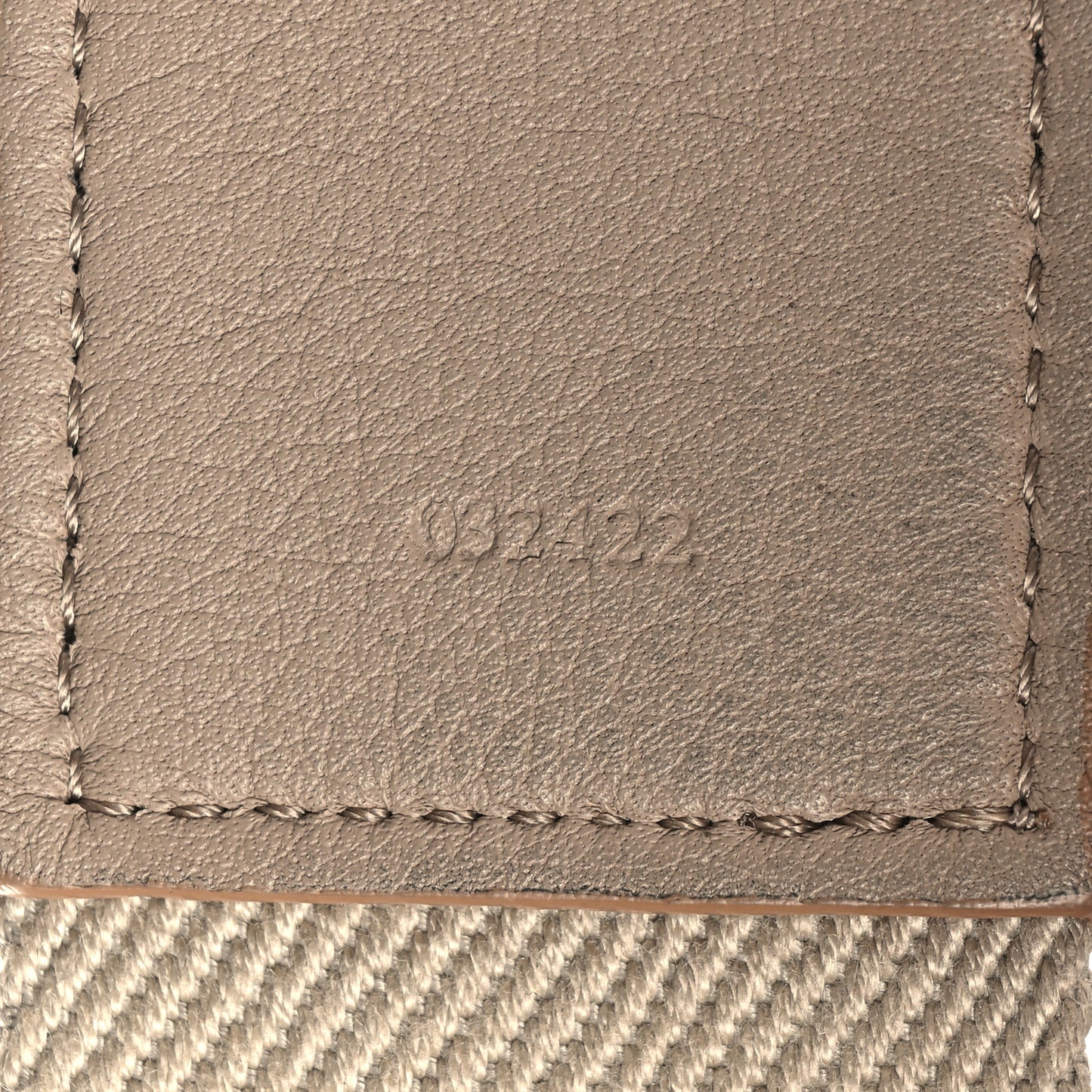 Calfskin Jacquard Webbing Anagram Strap Ecru Natural