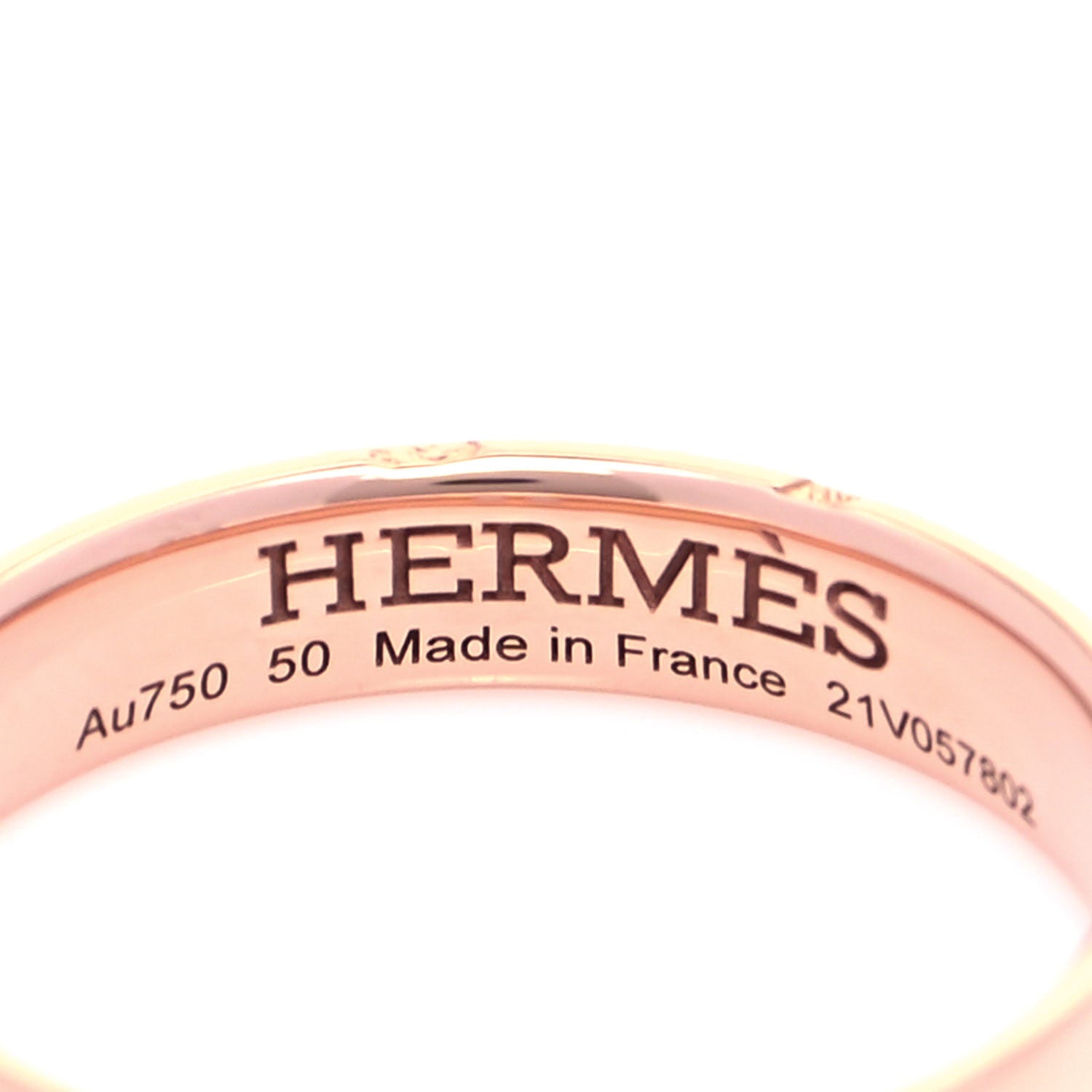 Hermes 18K Rose Gold Diamond Ever Herakles Wedding Band Ring 50 5.25 4 of 5