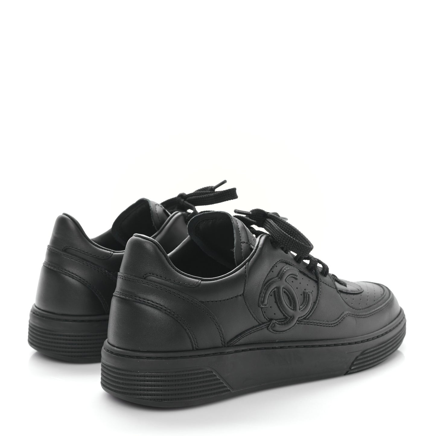 Calfskin CC Womens Sneakers 38.5 Black