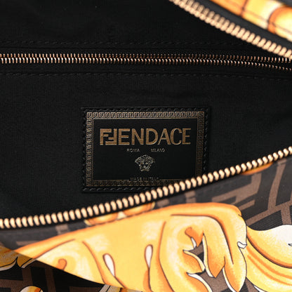 Fendi X VERSACE Nylon Cuoio Romano Fendace FF Baroque Belt Bag Black Gold 7 of 9