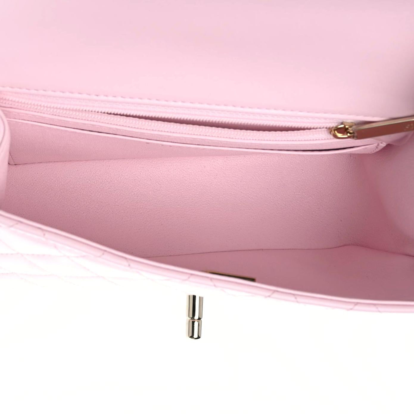 Chanel Lambskin Quilted Mini Top Handle Rectangular Flap Light Pink 5 of 10