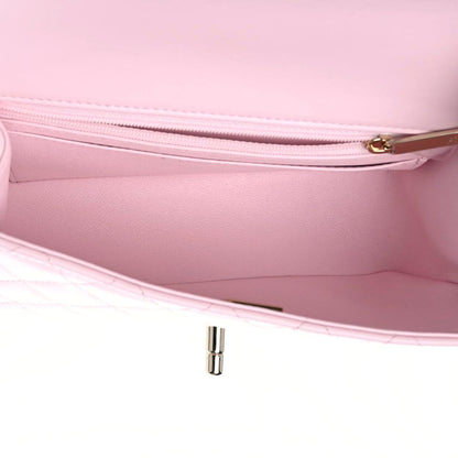Chanel Lambskin Quilted Mini Top Handle Rectangular Flap Light Pink 5 of 10