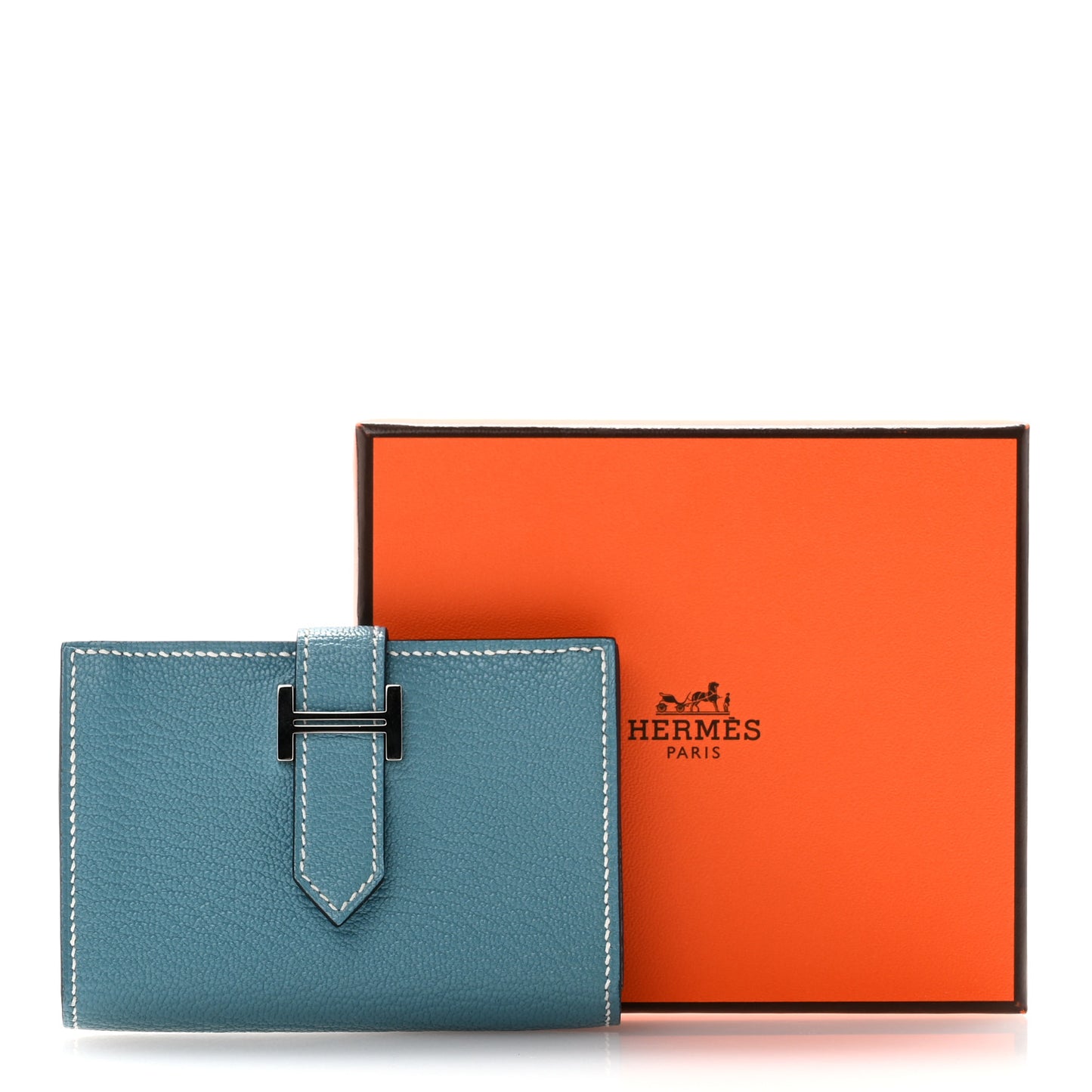 Chevre Mysore Bearn Card Holder Wallet New Bleu Jean