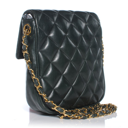 Chanel Lambskin Quilted Mini Flap Dark Green 3 of 10