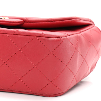 Chanel Lambskin Quilted Mini Top Handle Rectangular Flap Red 10 of 16