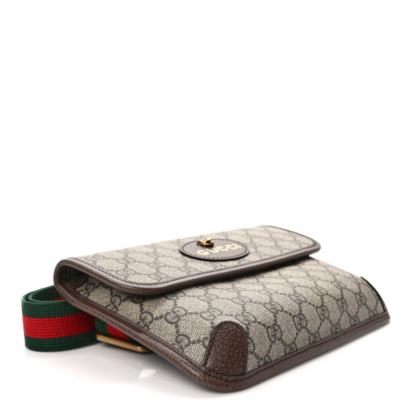 GG Supreme Monogram Neo Vintage Web Belt Bag Brown