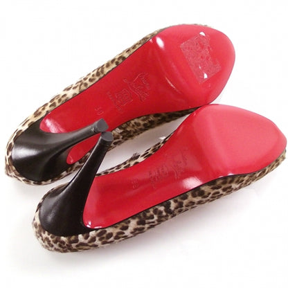 Christian Louboutin Leopard Lady Claude Peeptoes 38 5 of 8