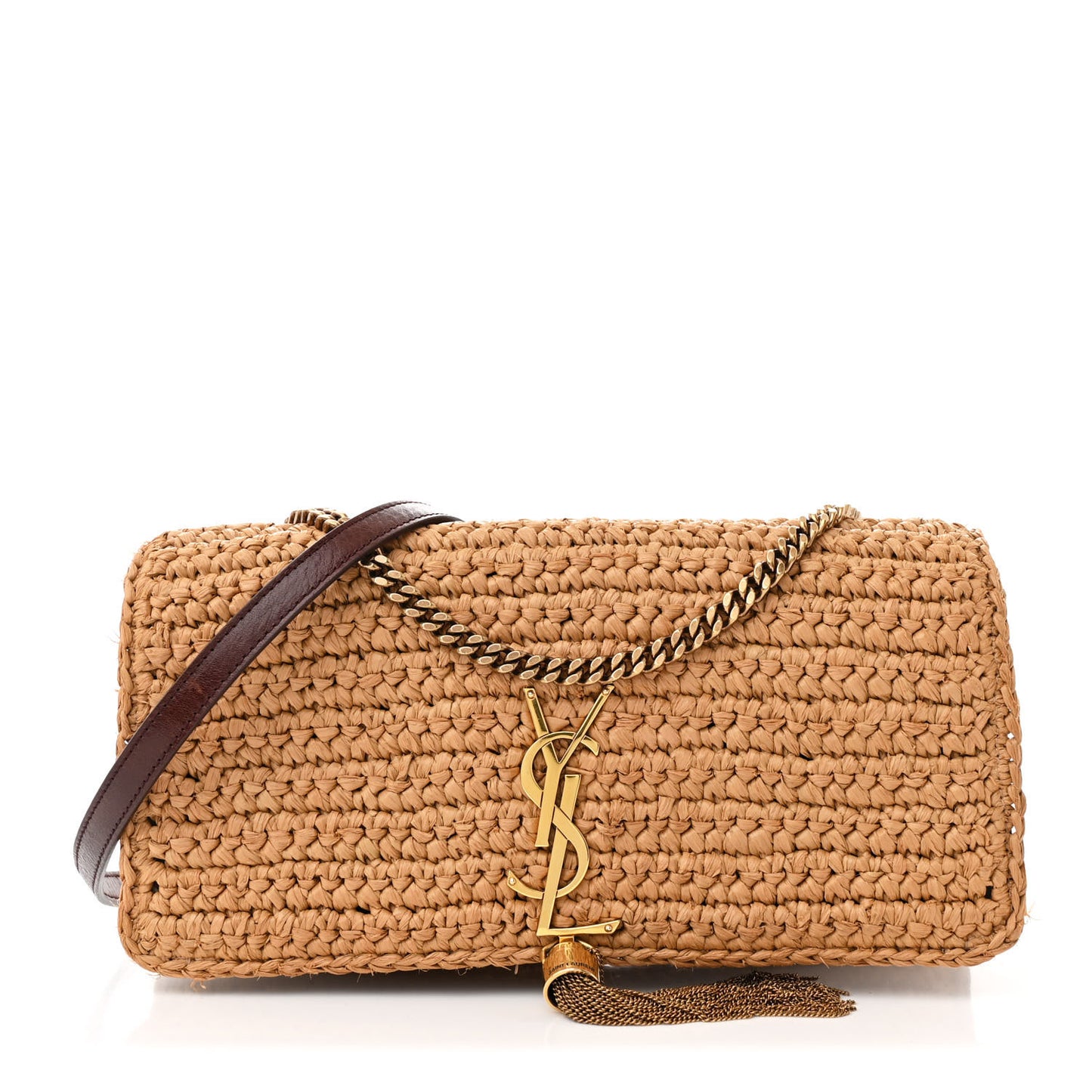 Raffia Monogram Tassel Kate 99 Dark Nude