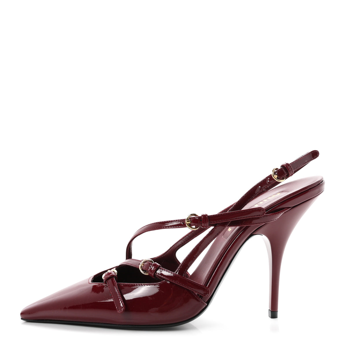 Vernice Buckle Slingback Pumps 37.5 Porpora
