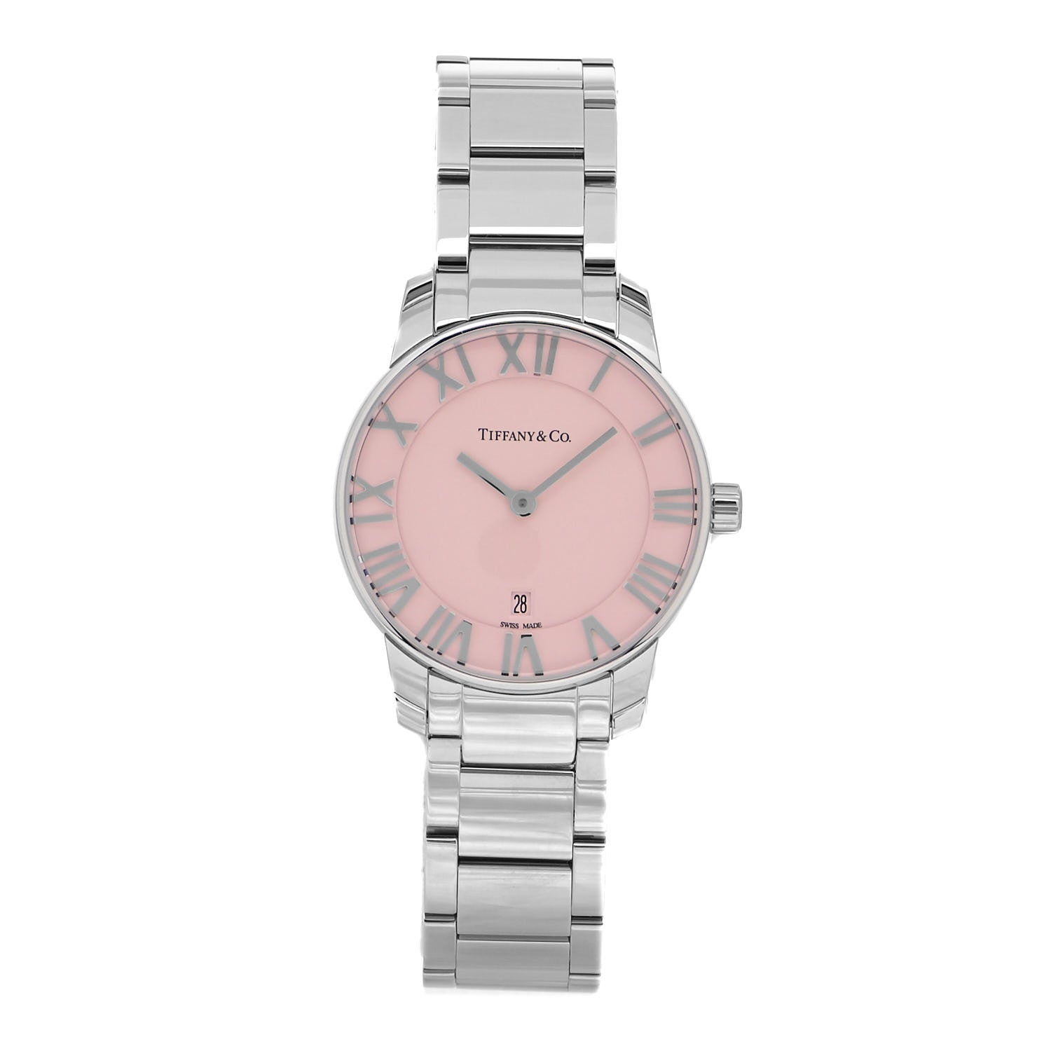 Tiffany Stainless Steel 29mm Atlas 2-Hand Quartz Watch Pink 1 of 5