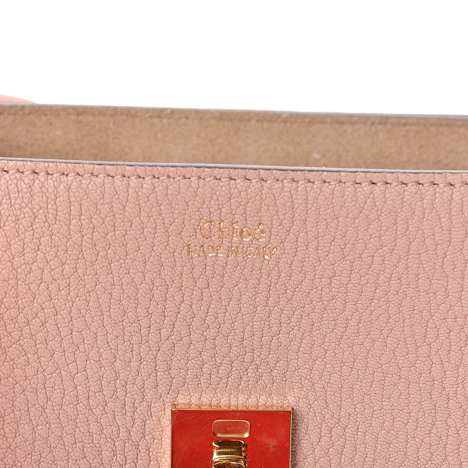 Chloe Grained Lambskin Mini Drew Shoulder Bag Cement Pink 6 of 11