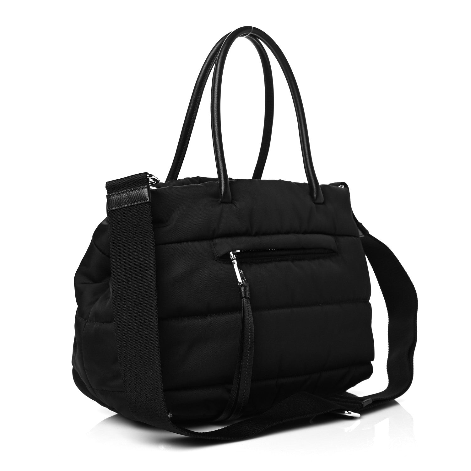 Prada Tessuto Nylon Bomber Tote Black 3 of 10