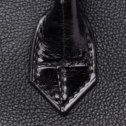 Hermes Taurillon Novillo Shiny Niloticus Crocodile Birkin Touch 25 Black 8 of 35