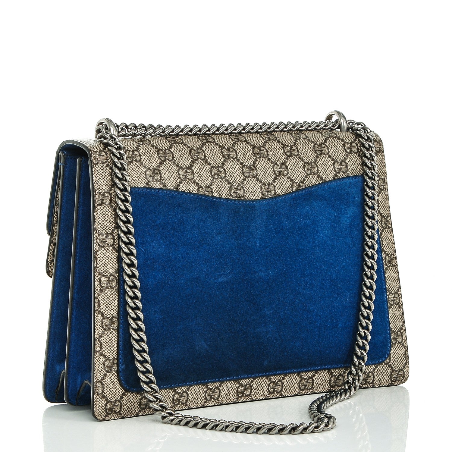 Gucci GG Supreme Monogram Medium Dionysus Shoulder Bag Blue 3 of 8