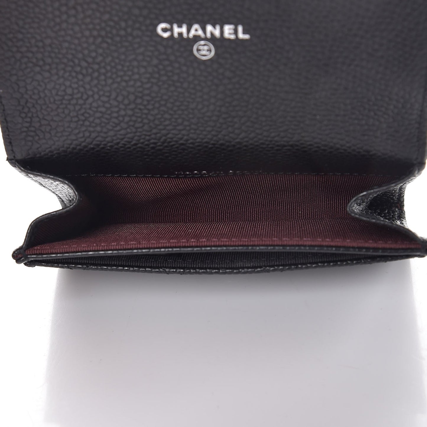 Caviar Quilted Flap Card Holder Black