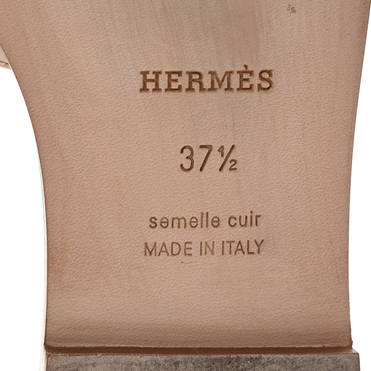 Hermes Box Calfskin Oran Sandals 37.5 Rose Pale 7 of 10
