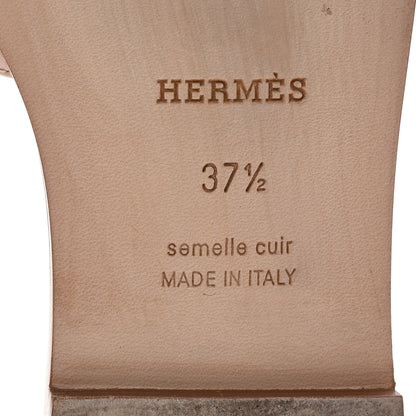 Hermes Box Calfskin Oran Sandals 37.5 Rose Pale 7 of 10