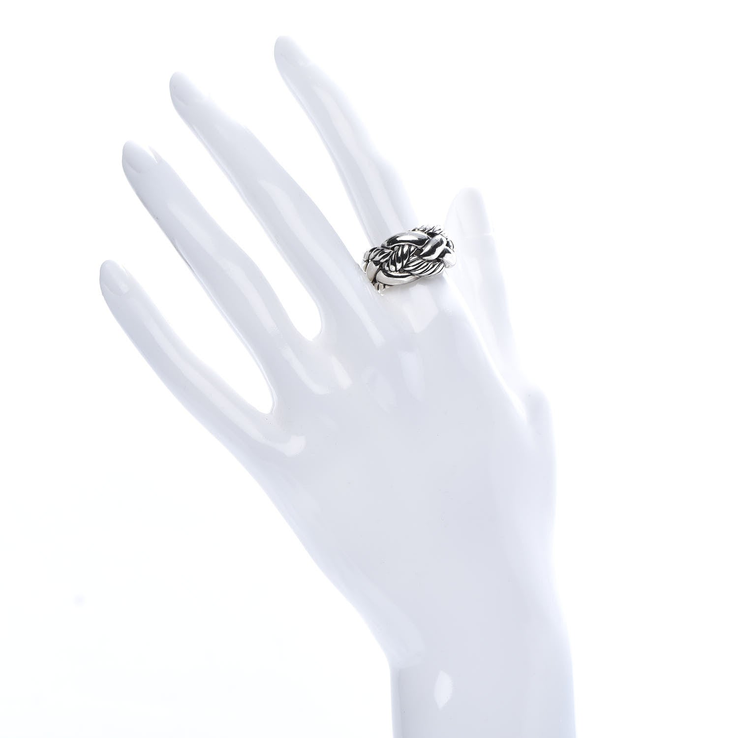 David Yurman Sterling Silver Woven Cable Ring 54 7 2 of 7