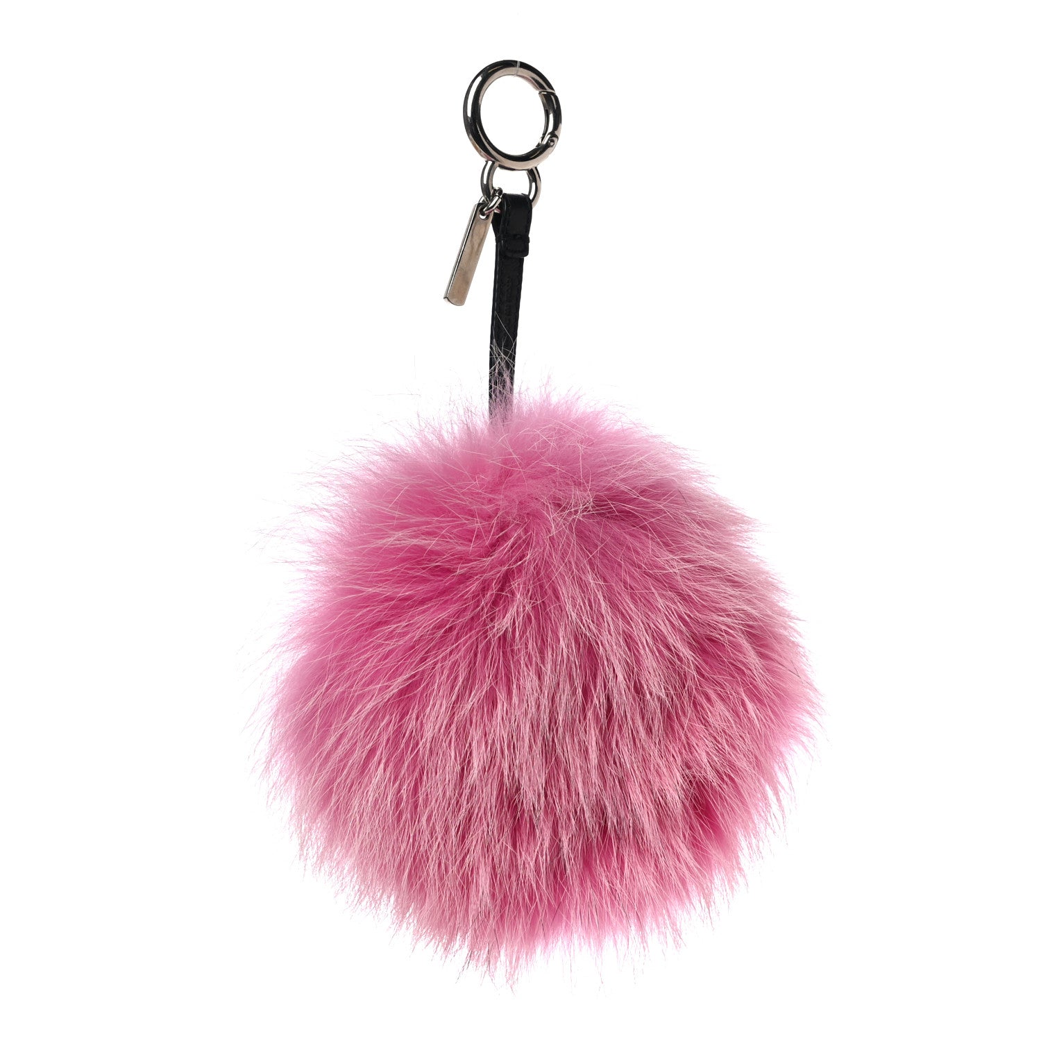 Fendi Fox Fur Shearling Crystal Tria Monster Bag Bug Charm Bubblegum 3 of 4