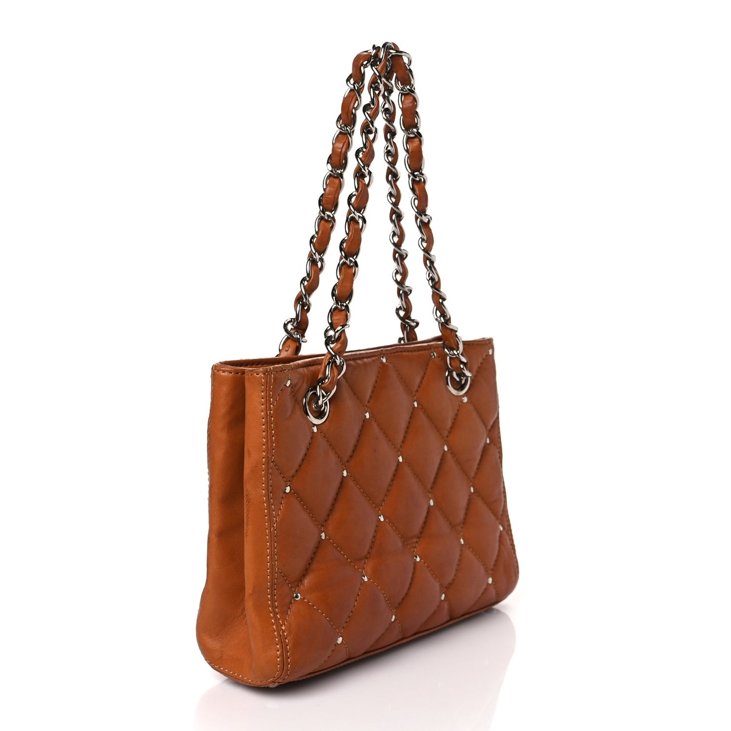 Calfskin Quilted Tote Brown