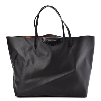 Givenchy Textured Coated Canvas Peacock Print Large Antigona Tote Black 1 of 9