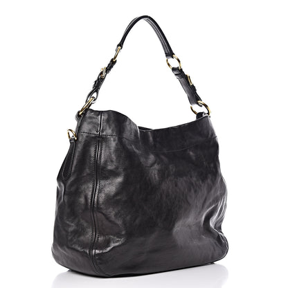 Prada Glace Calf Hobo Black 3 of 11