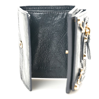Balenciaga Agneau Arena Classic Gold Hardware Mini Wallet Gris Fossile 8 of 10