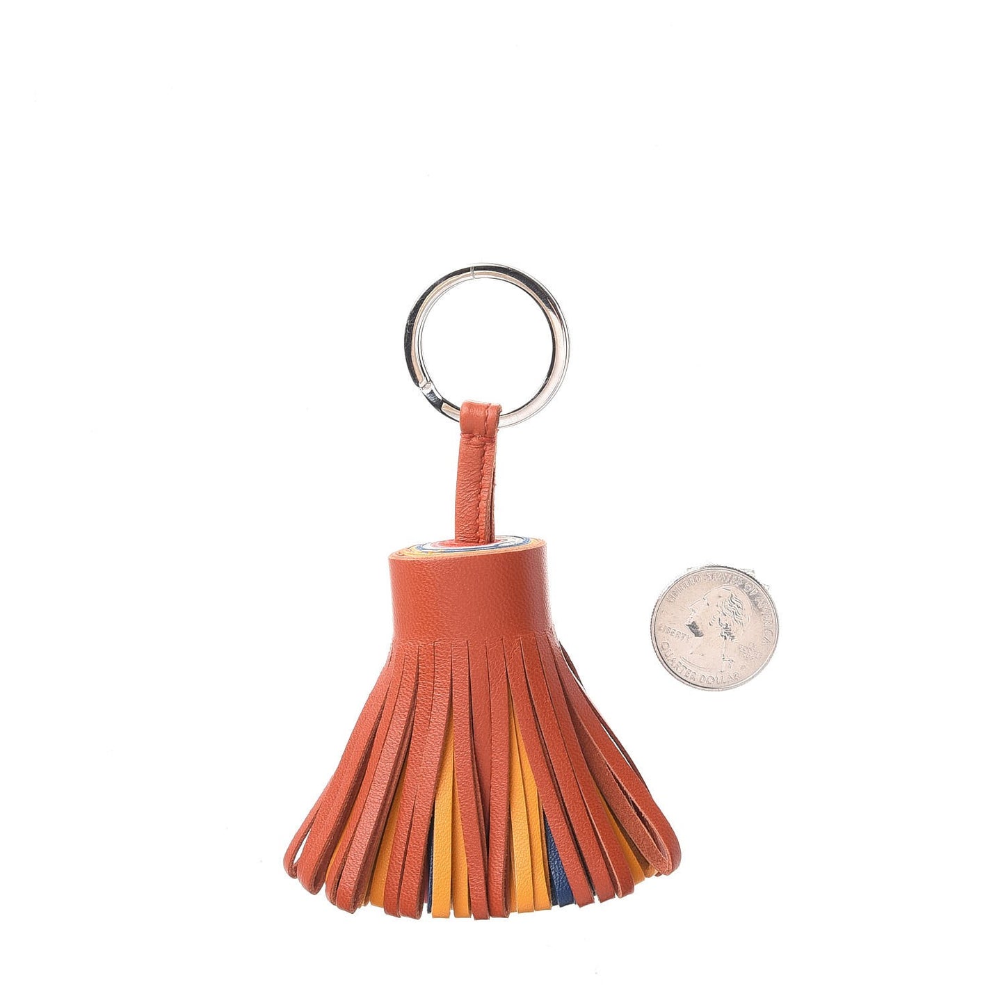 Lambskin Carmen Tassel Key Holder Cornaline Jaune D'Or Bleu Orange Poppy Rose Rouge