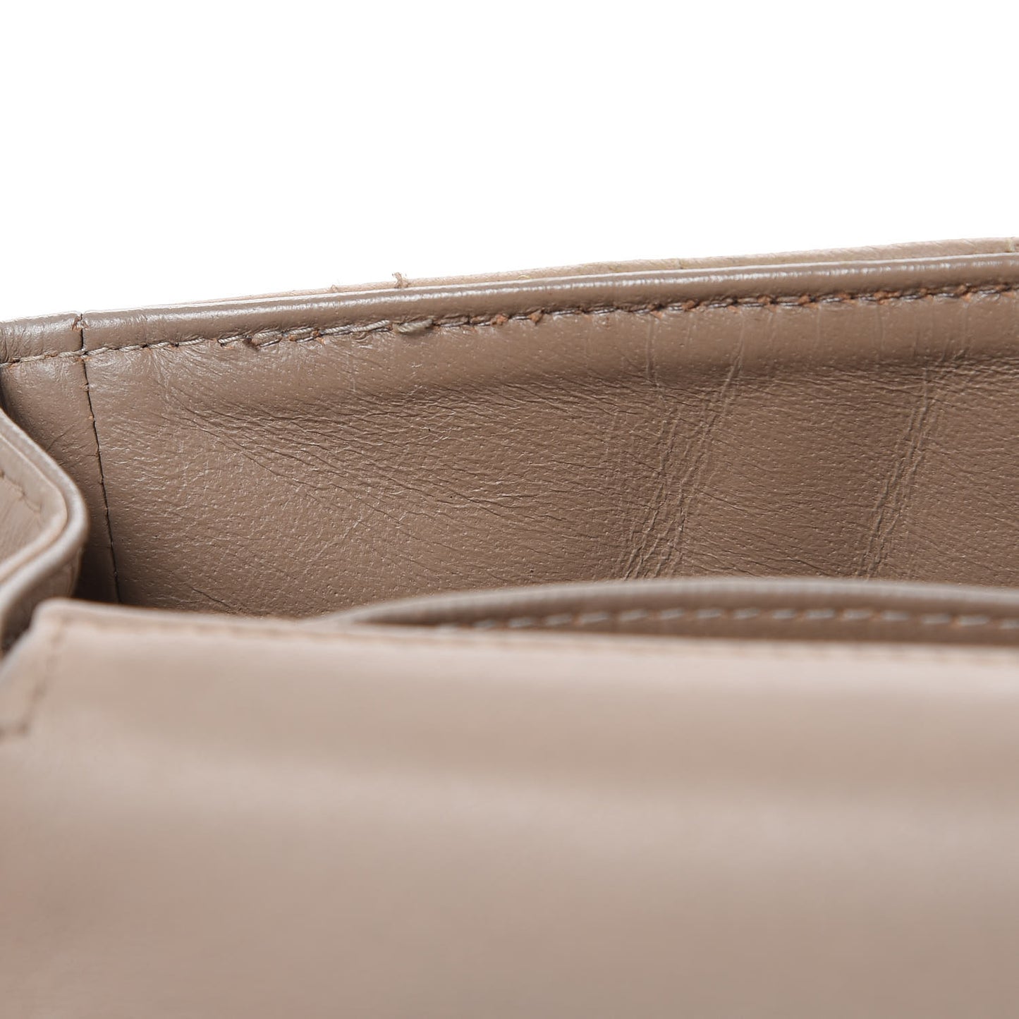 Lambskin Extra Mini Chocolate Bar Pearl Chain Flap Beige