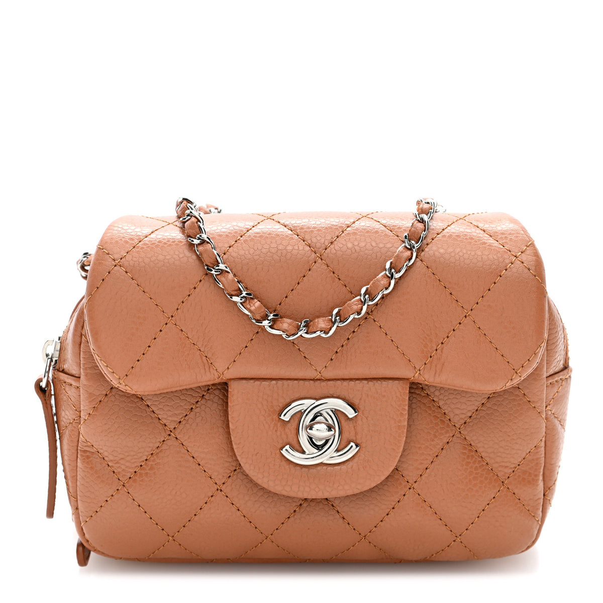 Caviar Quilted New Mini Flap Brown