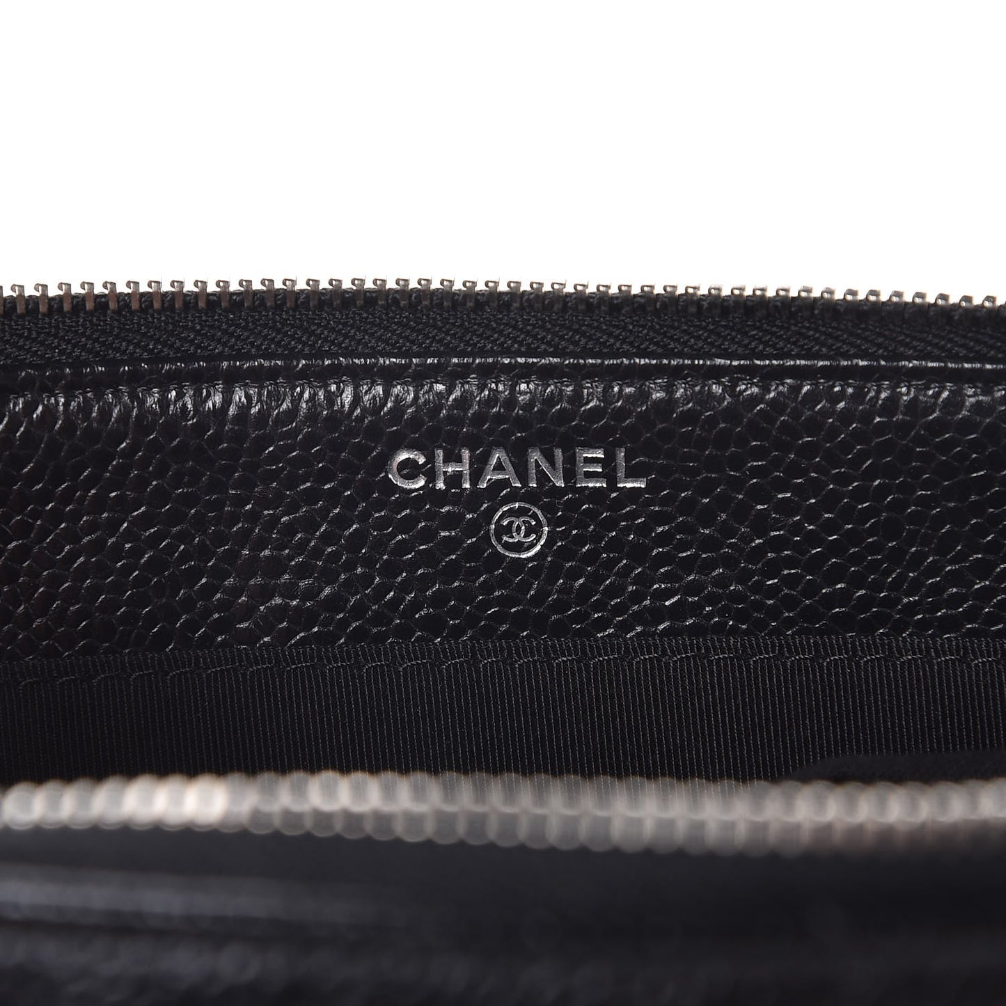 Caviar Quilted Large Zipped Clutch Black