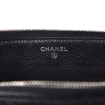 Chanel Caviar Quilted Large Zipped Clutch Black 6 of 9